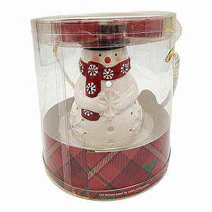 Yankee Candle Snowman Luminary Tealight Sparkling Cinnamon Candle Holder Set New